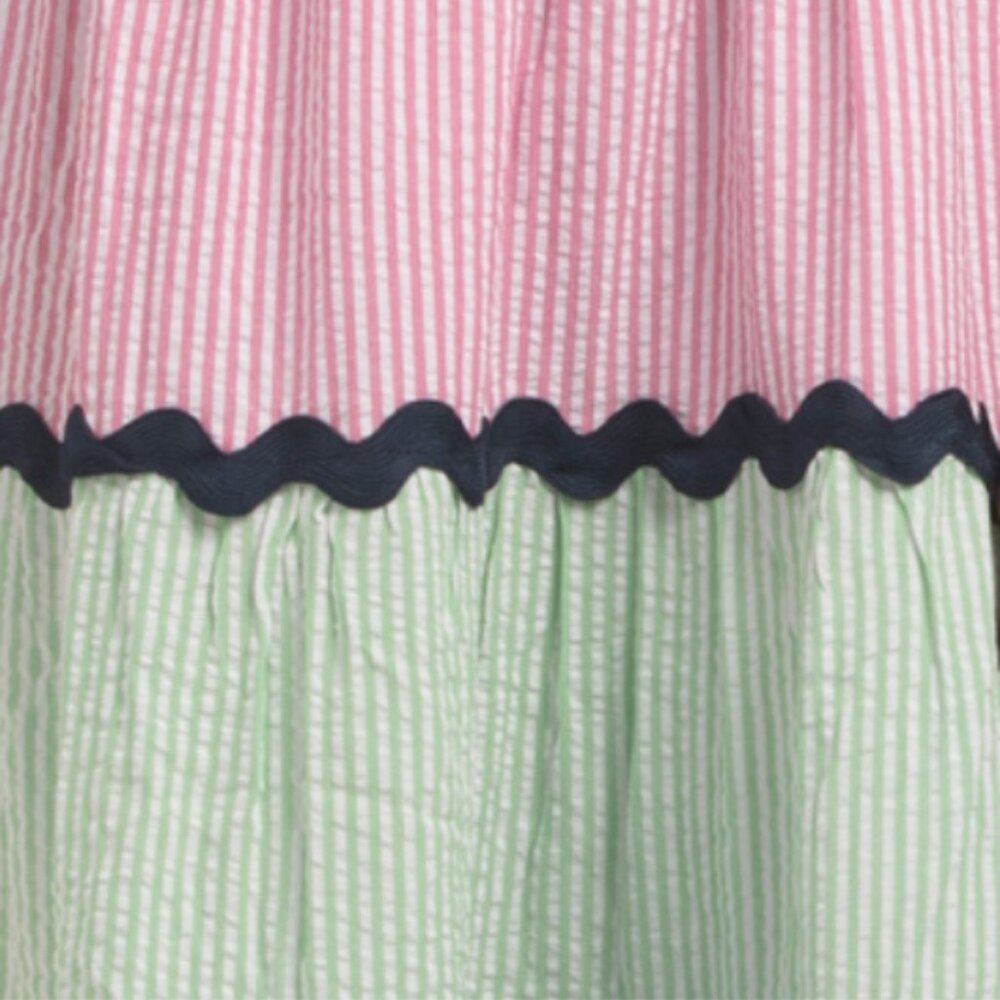 ENGLISH FACTORY Ric Rac Color Block Maxi Tiered Dress - Picture 4 of 6
